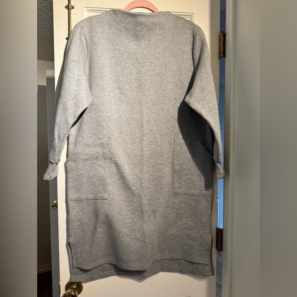 Beams Boy Japan Terry Fleece Ribbed Turtleneck Sweatshirt Dress Gray One Size - Picture 2 of 7